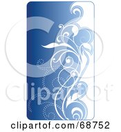 Royalty Free RF Clipart Illustration Of A Blue Floral Background With Vines Version 4