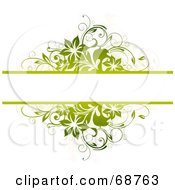 Poster, Art Print Of Green Floral Text Bar Background With Blank Space On White