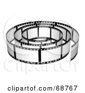 Royalty Free RF Clipart Illustration Of A Film Strip Roll With Blank Frames by ShazamImages #COLLC68767-0133
