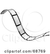 Royalty Free RF Clipart Illustration Of A Blank Wavy Film Strip Over White