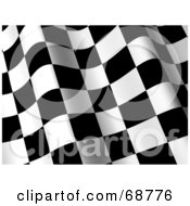 Poster, Art Print Of 3d Wavy Racing Flag Background - Version 1