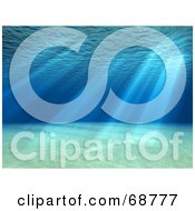 Royalty-Free (RF) Clipart Illustration of a 3d Underwater Scene With Light Shining Through The Surface by ShazamImages #COLLC68777-0133