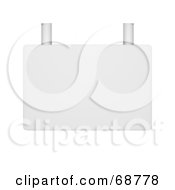Royalty Free RF Clipart Illustration Of A Blank White Sign With Chrome Bars