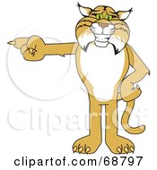 Poster, Art Print Of Bobcat Character Pointing Left