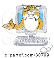 Poster, Art Print Of Bobcat Character In A Computer