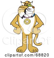 Bobcat Character Wearing A Medal