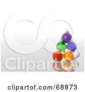 Royalty Free RF Clipart Illustration Of A Stack Of Colorful Reflective 3d Christmas Baubles