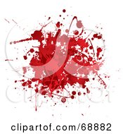 Poster, Art Print Of Red And White Blood Splatter Background - Version 2