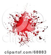 Poster, Art Print Of Red And White Blood Splatter Background - Version 5
