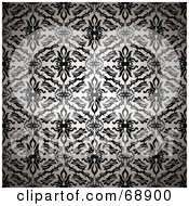 Black And White Silk Floral Pattern Background