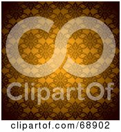 Poster, Art Print Of Orange Floral Pattern Background