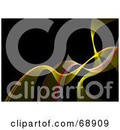Royalty Free RF Clipart Illustration Of A Yellow Wave Background On Black