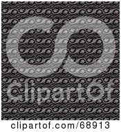 Royalty Free RF Clipart Illustration Of A Black And Gray Swirl Pattern Background by michaeltravers