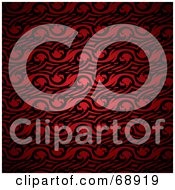 Poster, Art Print Of Red Background With Black Swirl Designs