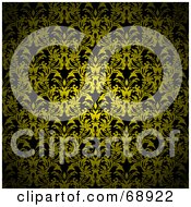 Poster, Art Print Of Dark Yellow Floral Pattern Background