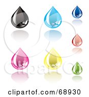 Poster, Art Print Of Digital Collage Of Colorful Shiny Ink Drops