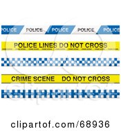 Poster, Art Print Of Digital Collage Of Blue And Yellow Police Lines Tapes