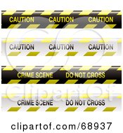 Digital Collage Of Yellow Black And White Caution Do Not Cross Crime Scene Tapes