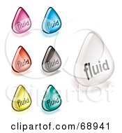 Royalty Free RF Clipart Illustration Of A Digital Collage Of Colorful Fluid Drops