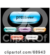 Royalty Free RF Clipart Illustration Of A Digital Collage Of Long Rounded Colorful Press Me Buttons