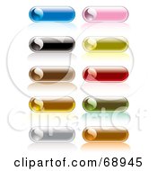 Royalty Free RF Clipart Illustration Of A Digital Collage Of Long Rounded Colorful Buttons