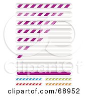 Royalty Free RF Clipart Illustration Of A Digital Collage Of Purple Upload Or Download Status Bars by michaeltravers