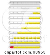 Royalty Free RF Clipart Illustration Of A Digital Collage Of Yellow Upload Or Download Status Bars