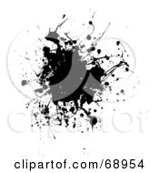 Royalty Free RF Clipart Illustration Of A Black And White Background Of An Ink Splatter Version 1