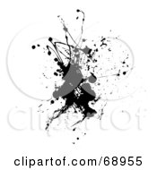 Poster, Art Print Of Black And White Background Of An Ink Splatter - Version 3