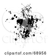 Poster, Art Print Of Black And White Background Of An Ink Splatter - Version 4