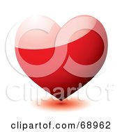 Royalty Free RF Clipart Illustration Of A 3d Shiny Red Heart by michaeltravers