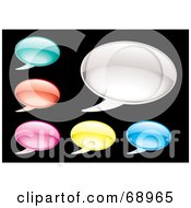 Poster, Art Print Of Digital Collage Of Colorful Shiny Speech Balloon Icons
