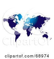 Royalty Free RF Clipart Illustration Of A Blue Atlas With Lighter Areas On White