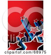 Poster, Art Print Of Red And Blue Background With Columns Of Shooting Stars