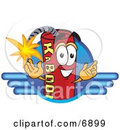 Clipart Picture Of A Red Dynamite Mascot Cartoon Character Logo