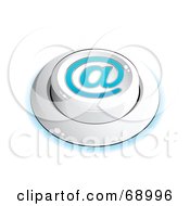 Poster, Art Print Of White Push Button With An At Symbol