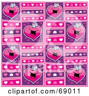 Poster, Art Print Of Pink And Purple Happy Heart Background