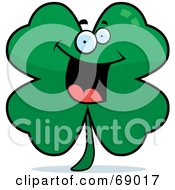 Royalty Free RF Clipart Illustration Of An Excited Clover Character
