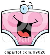 Royalty Free RF Clipart Illustration Of An Excited Pink Underwear Character by Cory Thoman