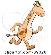Royalty Free RF Clipart Illustration Of A Giraffe Character Running