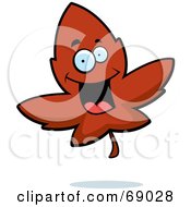 Royalty Free RF Clipart Illustration Of An Excited Maple Leaf Character