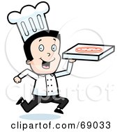 Running Pizza Delivery Boy Chef
