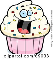 Royalty Free RF Clipart Illustration Of An Excited Cupcake Character by Cory Thoman #COLLC69036-0121