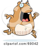 Royalty Free RF Clipart Illustration Of A Hyper Hamster Running by Cory Thoman