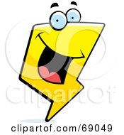 Royalty Free RF Clipart Illustration Of A Happy Lightning Bolt Character