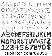 Royalty Free RF Clipart Illustration Of A Digital Collage Of Black Hand Written Numbers And Letters On White by Arena Creative