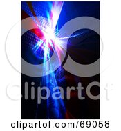 Royalty Free RF Clipart Illustration Of A Blue Flare And Swoosh Background