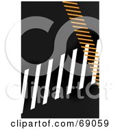 Poster, Art Print Of Black Background With White And Orange Hazard Stripes