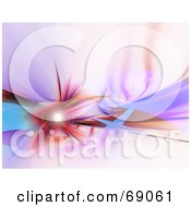 Royalty Free RF Clipart Illustration Of A Flare Swoosh And Colorful Fractal Background
