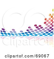 Rainbow Colored Dot Line Background On White